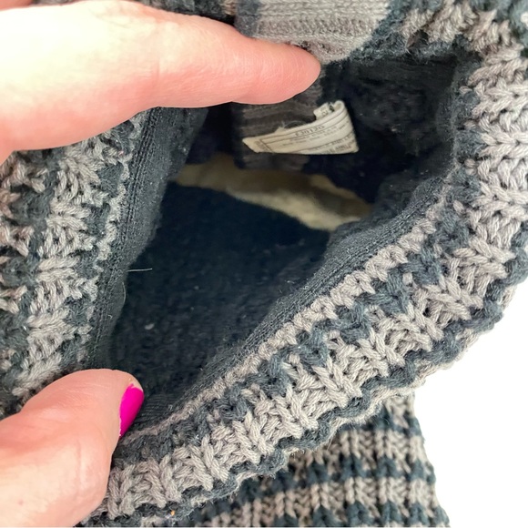 Ugg Leland Sweater Knit Boots Womens Size 9 Black Button Up Fold - Picture 11 of 12